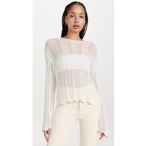Z Supply Donovan Crochet Knit Top Sandstone Size L NWT
